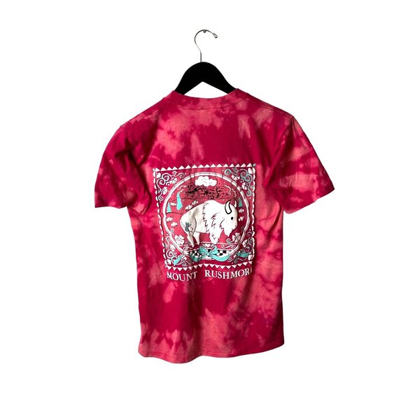 Vintage 80s Mount Rushmore T Shirt Adult Pink Gray Small S Tie Dye USA 50/50 - Picture 3 of 16